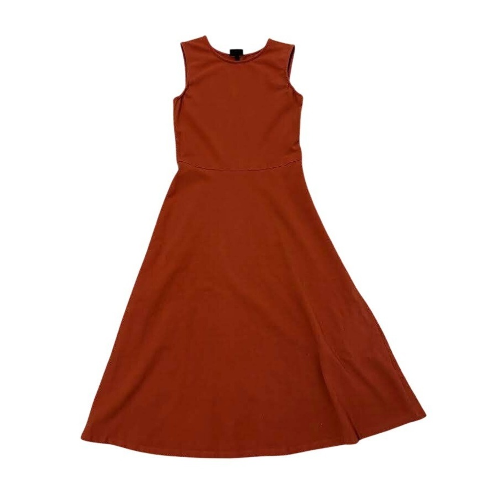Who What Wear Women's Burnt Orange Sleeveless Fit and Flare Midi Dress XS Staple